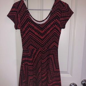 Red and black short dress